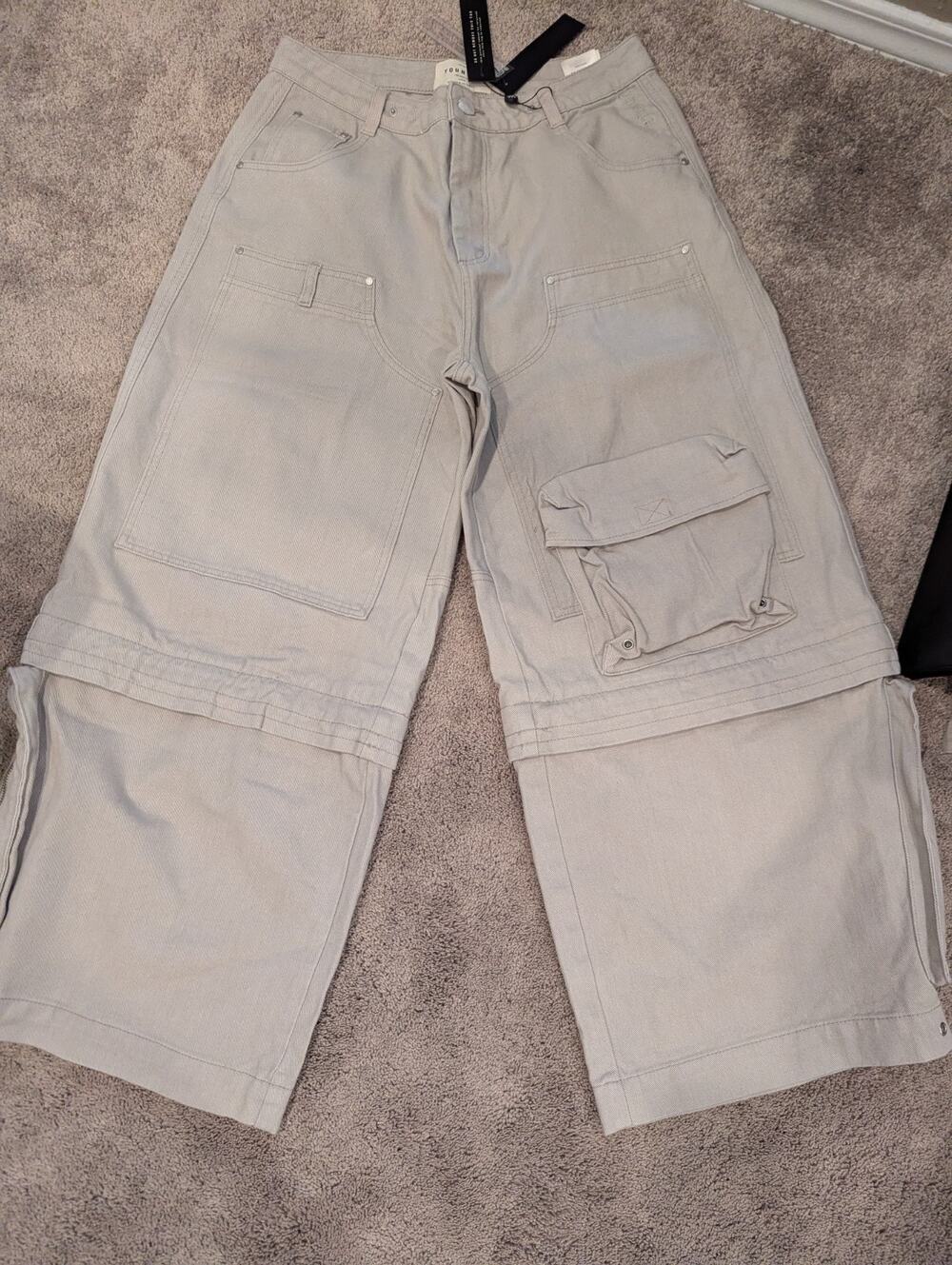 NWT YOUNG LA SZ LARGE CARPENTER JEANS KHAKI YLA PANTS